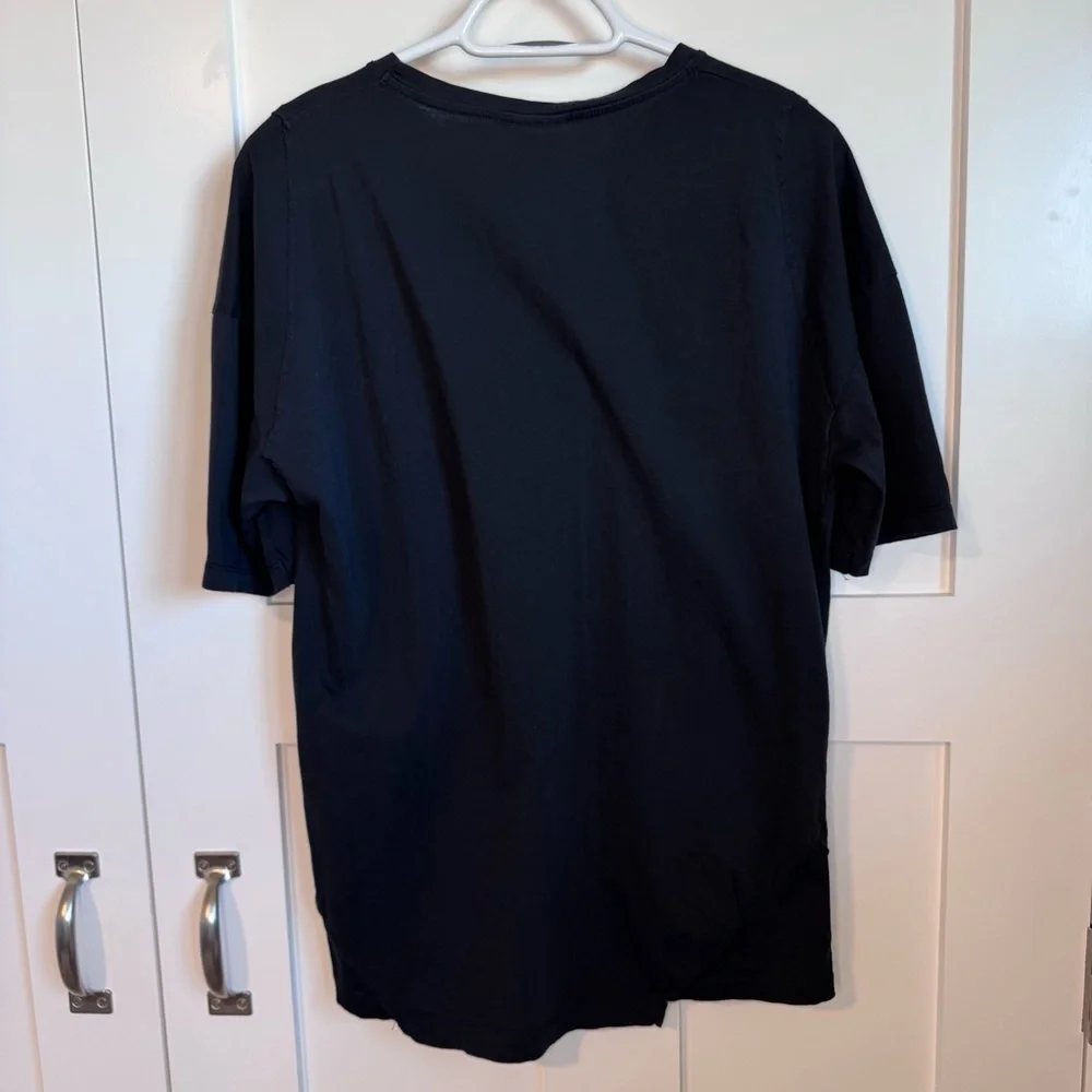Zara Women's‎ Black Short Sleeve T-Shirt 100% Cotton Size Medium Classic Mesh